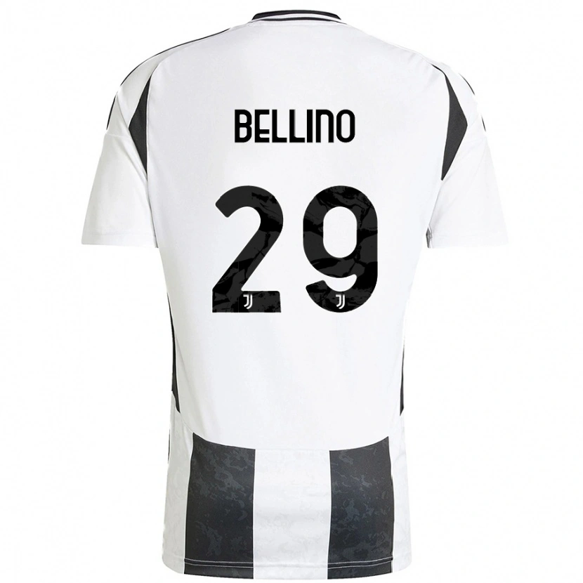 Danxen Niño Camiseta Filippo Bellino #29 Blanco Negro 1ª Equipación 2024/25 La Camisa