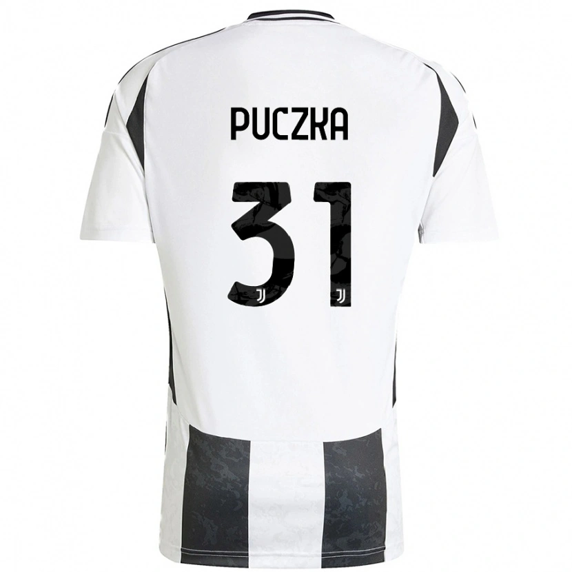 Danxen Niño Camiseta David Puczka #31 Blanco Negro 1ª Equipación 2024/25 La Camisa