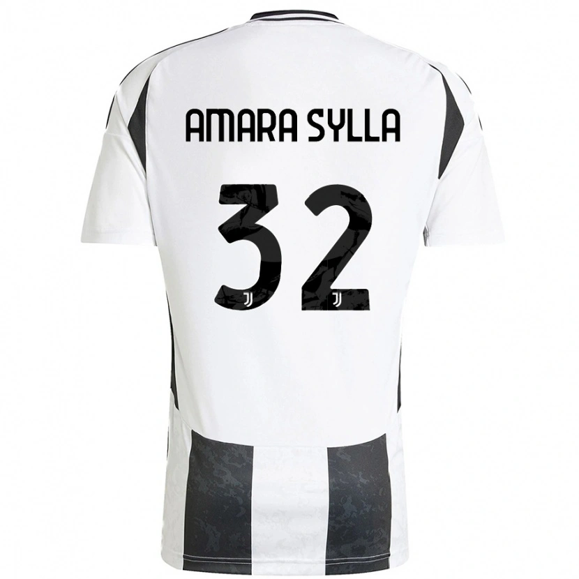 Danxen Niño Camiseta Idris Amara Sylla #32 Blanco Negro 1ª Equipación 2024/25 La Camisa