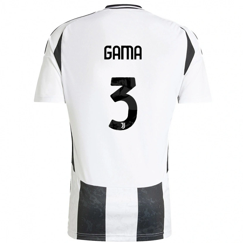 Danxen Niño Camiseta Sara Gama #3 Blanco Negro 1ª Equipación 2024/25 La Camisa