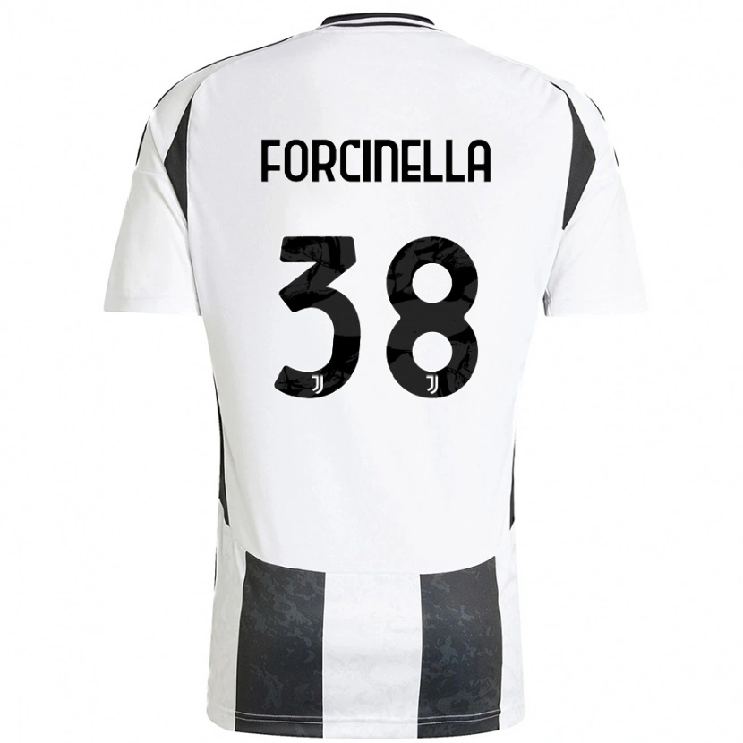 Danxen Niño Camiseta Camilla Forcinella #38 Blanco Negro 1ª Equipación 2024/25 La Camisa