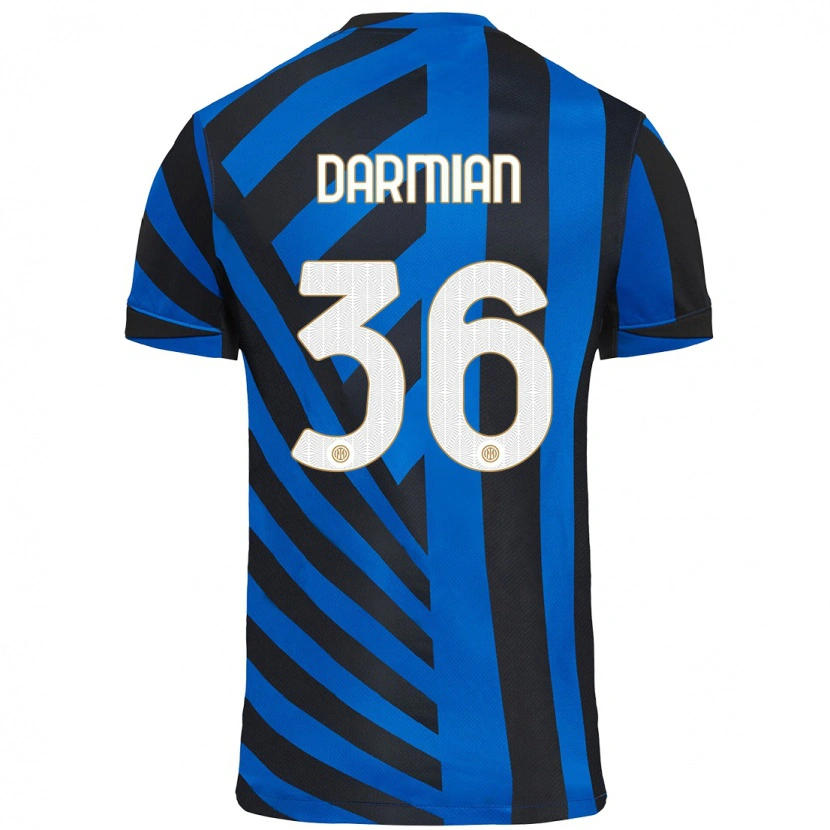 Danxen Niño Camiseta Matteo Darmian #36 Azul Negro 1ª Equipación 2024/25 La Camisa