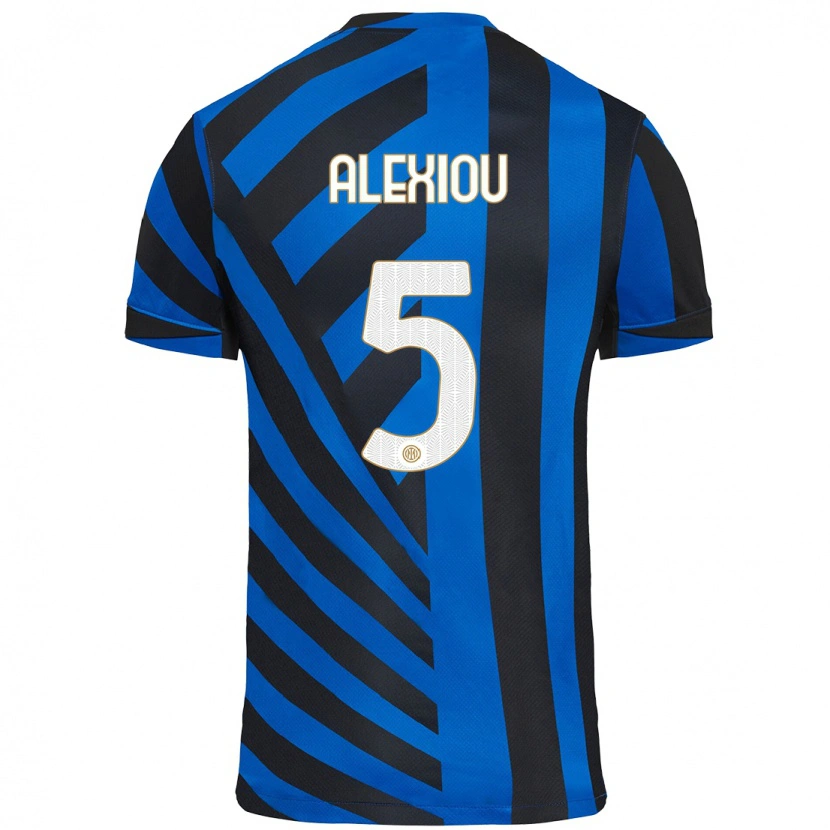 Danxen Niño Camiseta Christos Alexiou #5 Azul Negro 1ª Equipación 2024/25 La Camisa