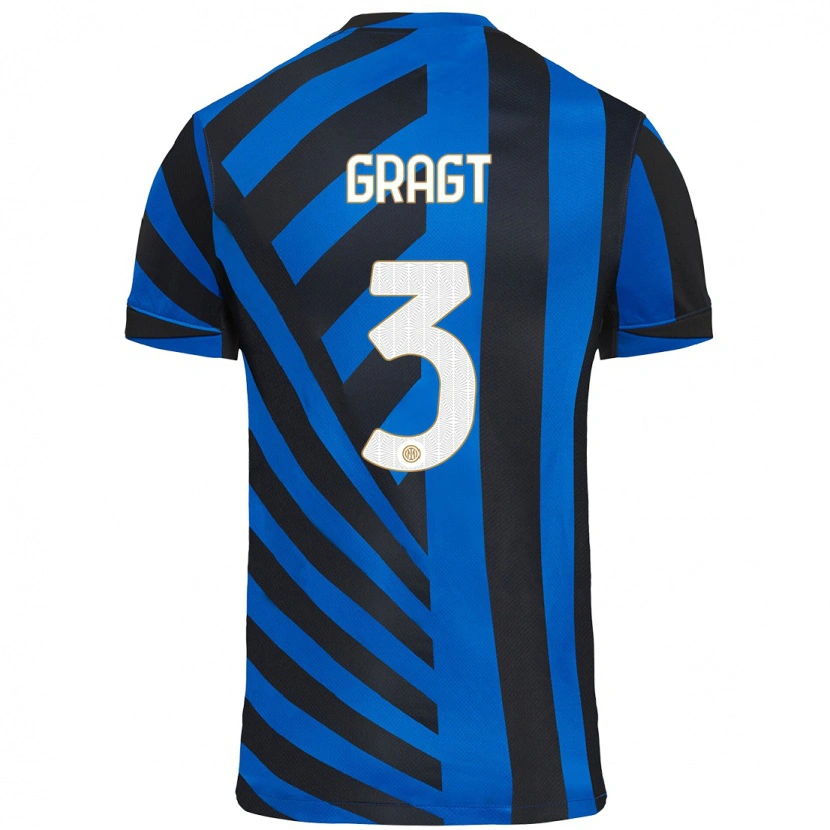 Danxen Niño Camiseta Stefanie Van Der Gragt #3 Azul Negro 1ª Equipación 2024/25 La Camisa
