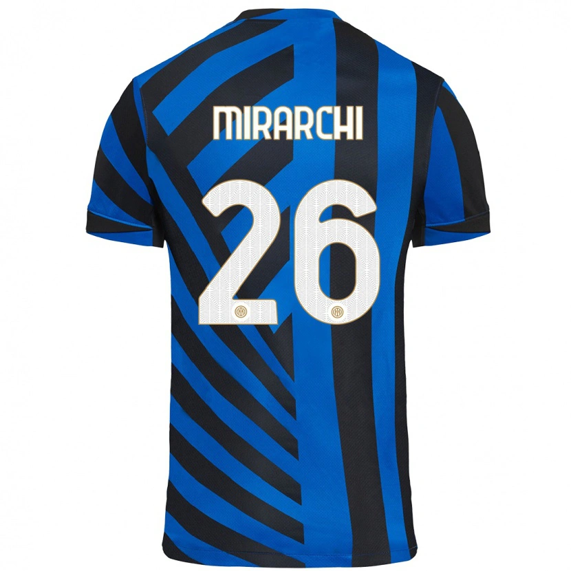 Danxen Niño Camiseta Mattia Mirarchi #26 Azul Negro 1ª Equipación 2024/25 La Camisa