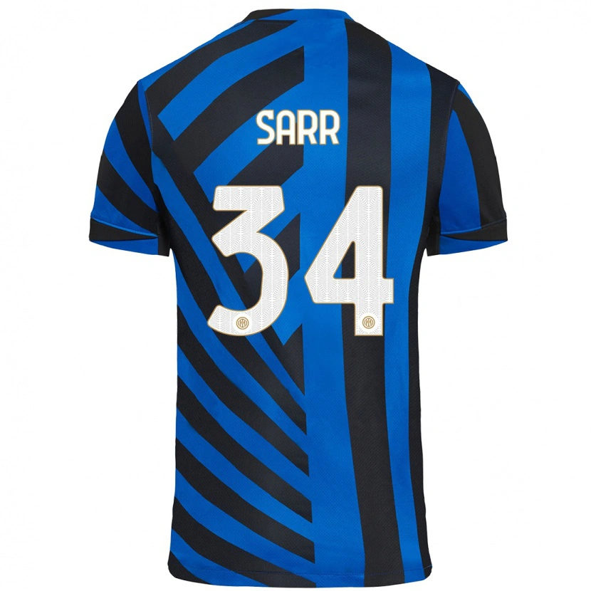Danxen Niño Camiseta Amadou Sarr #34 Azul Negro 1ª Equipación 2024/25 La Camisa