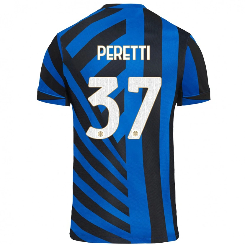 Danxen Niño Camiseta Lorenzo Peretti #37 Azul Negro 1ª Equipación 2024/25 La Camisa
