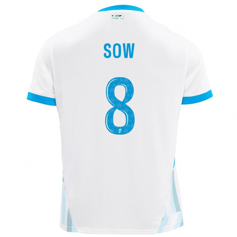 Danxen Niño Camiseta Mbayang Sow #8 Blanco Azul Cielo 1ª Equipación 2024/25 La Camisa