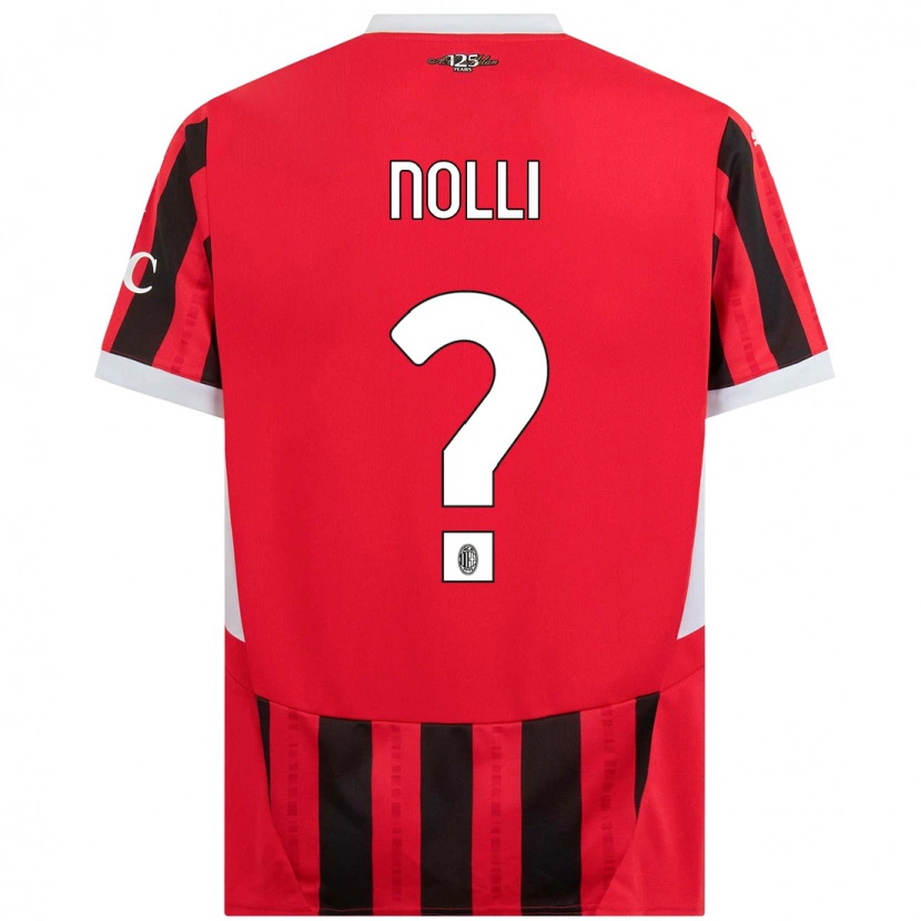 Danxen Niño Camiseta Luca Nolli #0 Rojo Negro 1ª Equipación 2024/25 La Camisa