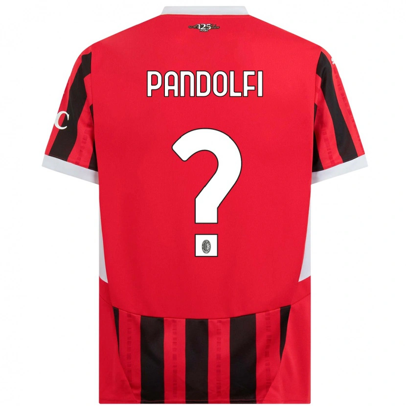 Danxen Niño Camiseta Fabio Pandolfi #0 Rojo Negro 1ª Equipación 2024/25 La Camisa