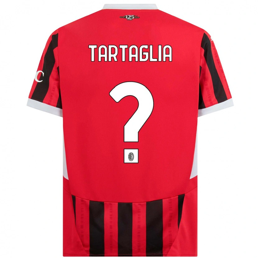 Danxen Niño Camiseta Edoardo Tartaglia #0 Rojo Negro 1ª Equipación 2024/25 La Camisa