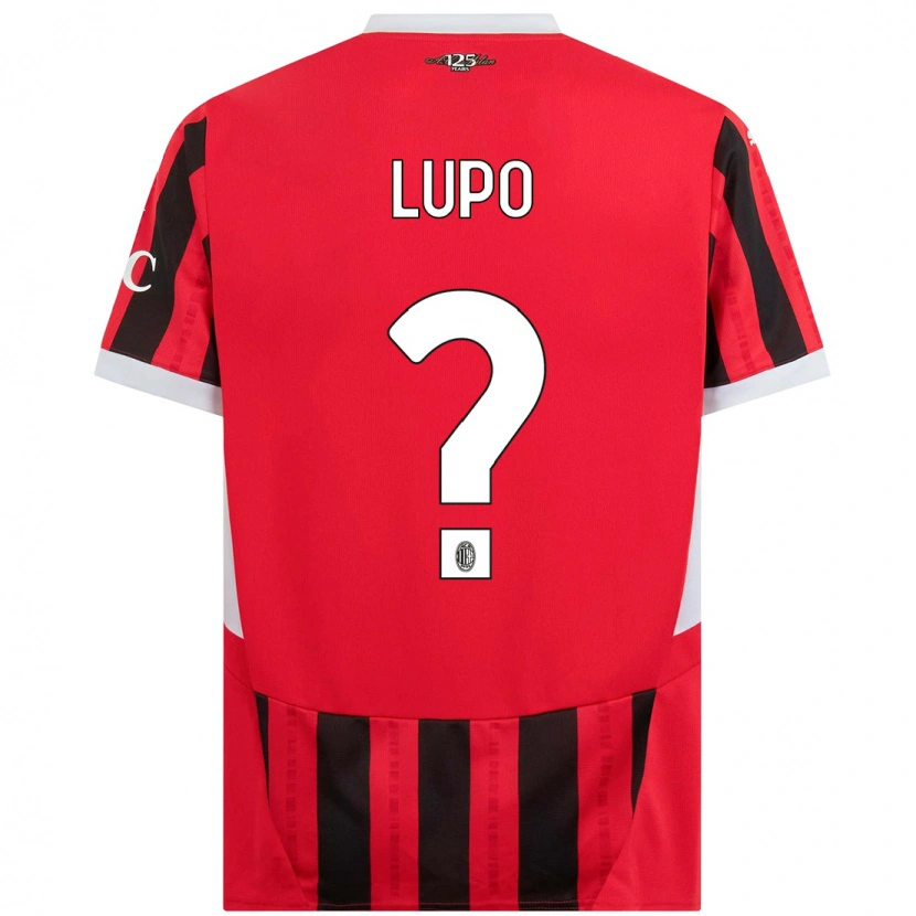 Danxen Niño Camiseta Simone Lupo #0 Rojo Negro 1ª Equipación 2024/25 La Camisa