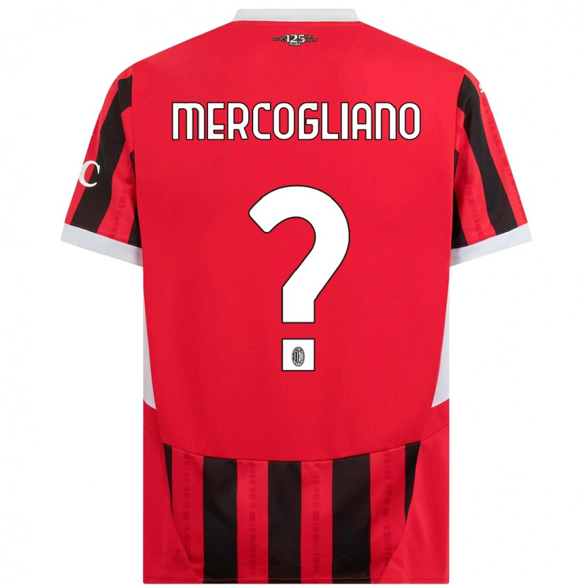 Danxen Niño Camiseta Mattia Mercogliano #0 Rojo Negro 1ª Equipación 2024/25 La Camisa