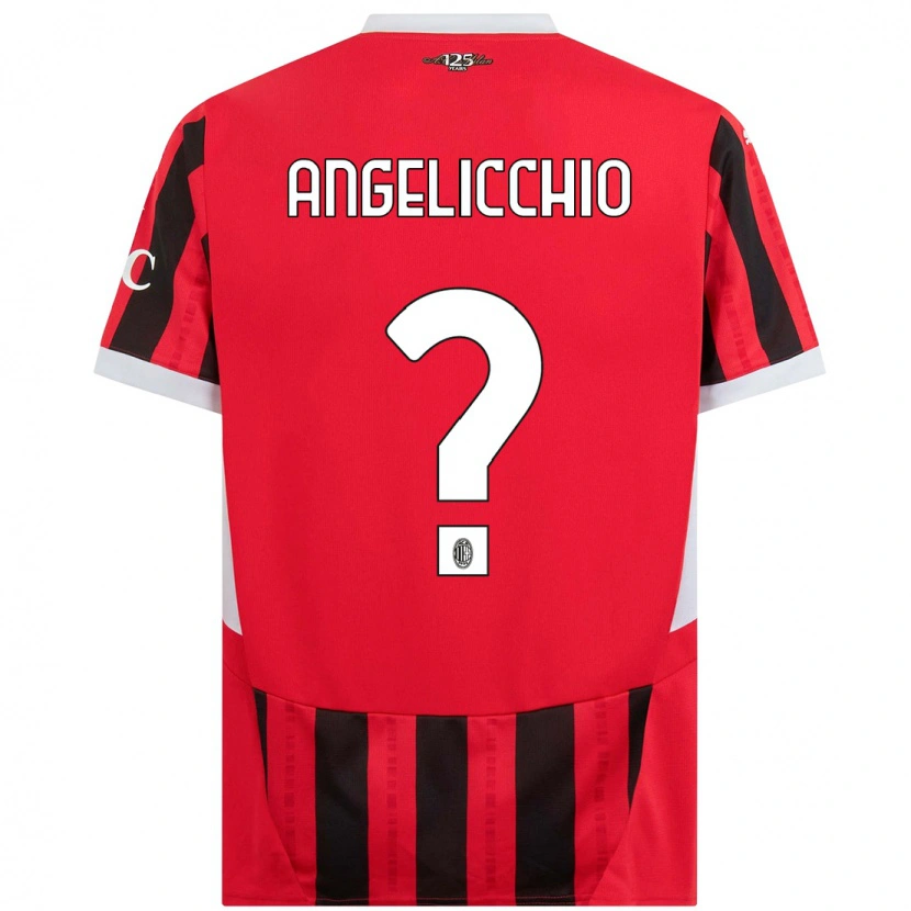 Danxen Niño Camiseta Mattia Angelicchio #0 Rojo Negro 1ª Equipación 2024/25 La Camisa