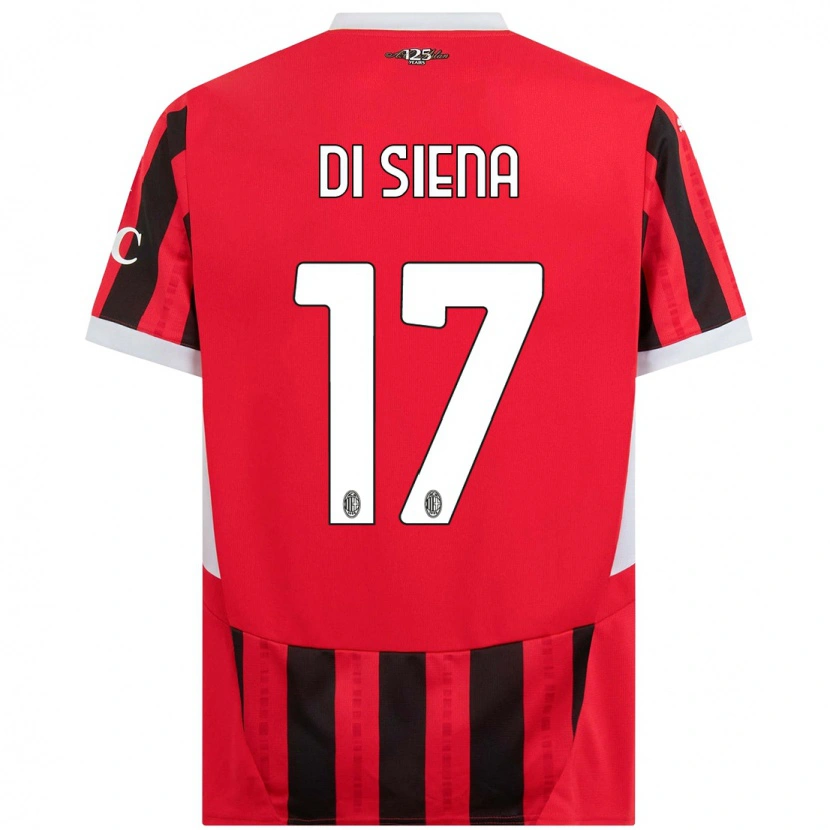 Danxen Niño Camiseta Andrea Di Siena #17 Rojo Negro 1ª Equipación 2024/25 La Camisa