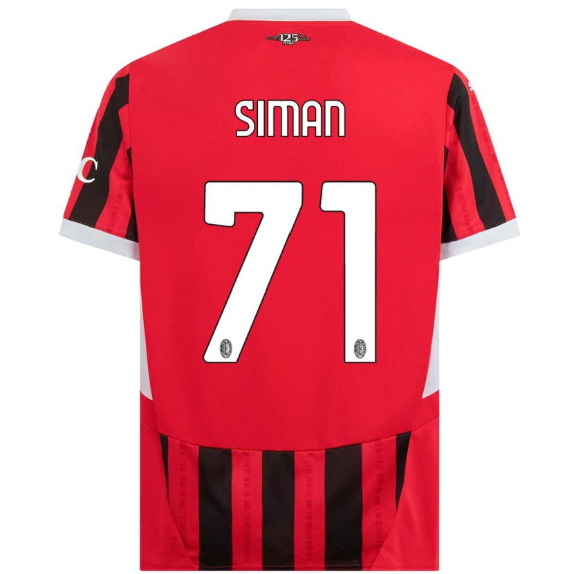 Danxen Niño Camiseta Alexandru Șiman #71 Rojo Negro 1ª Equipación 2024/25 La Camisa