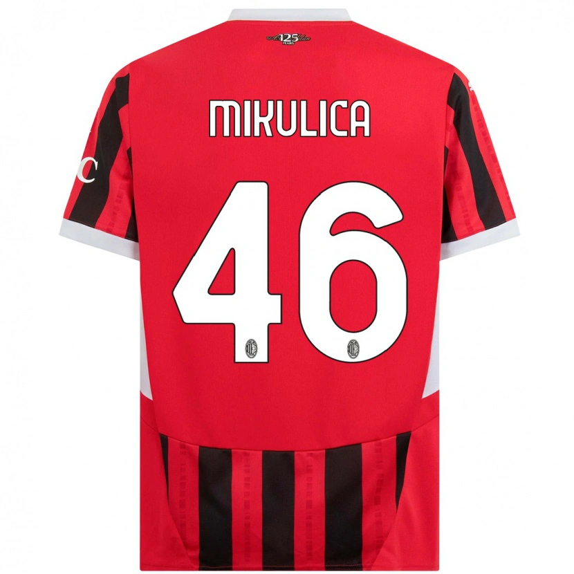 Danxen Niño Camiseta Petra Mikulica #46 Rojo Negro 1ª Equipación 2024/25 La Camisa
