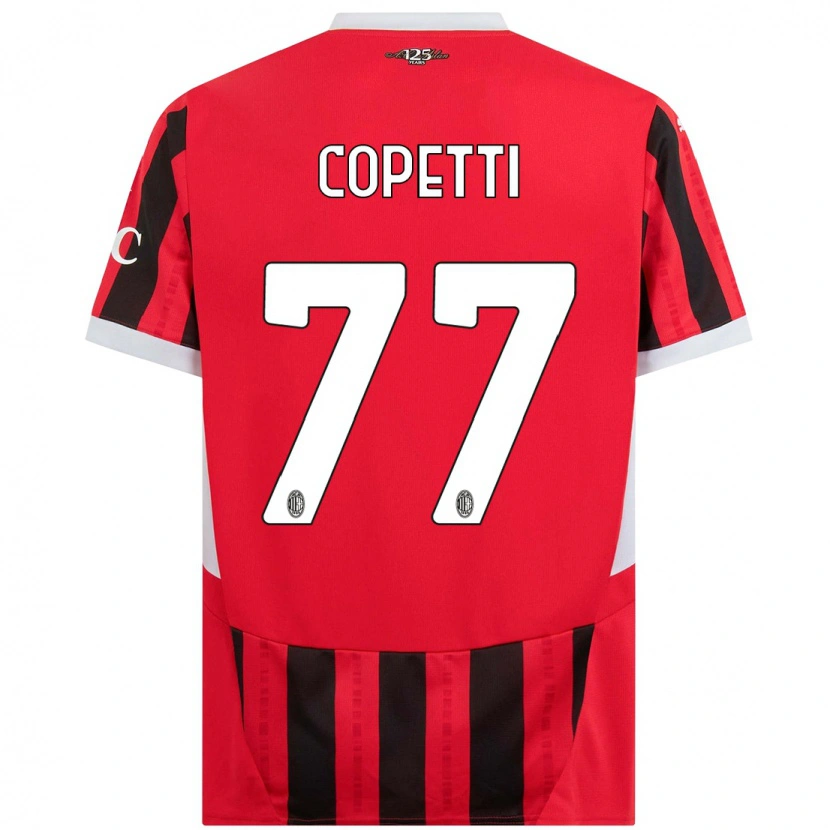 Danxen Niño Camiseta Matilde Copetti #77 Rojo Negro 1ª Equipación 2024/25 La Camisa