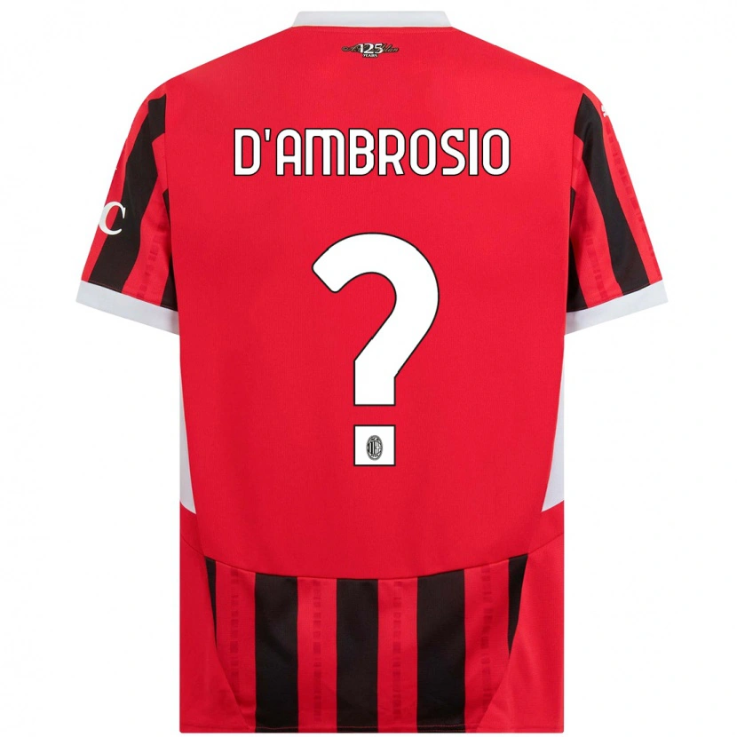 Danxen Niño Camiseta Antonio D'ambrosio #0 Rojo Negro 1ª Equipación 2024/25 La Camisa