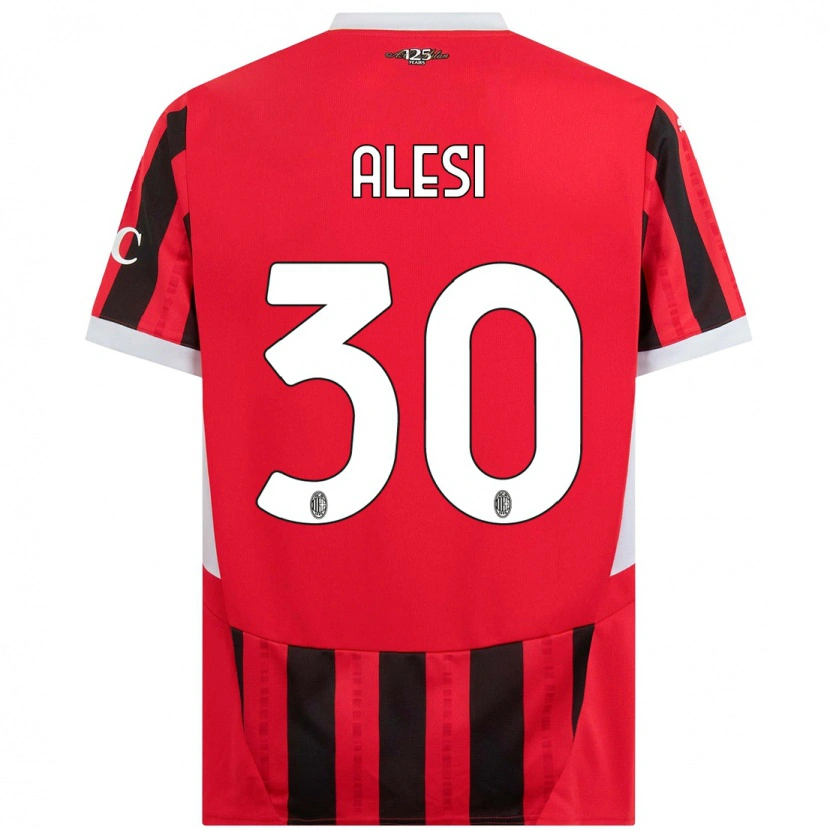 Danxen Niño Camiseta Gabriele Alesi #30 Rojo Negro 1ª Equipación 2024/25 La Camisa