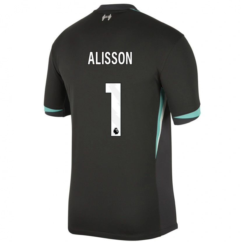 Danxen Niño Camiseta Alisson #1 Negro Antracita Blanco 2ª Equipación 2024/25 La Camisa