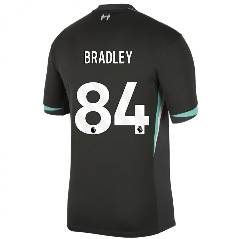 Danxen Niño Camiseta Conor Bradley #84 Negro Antracita Blanco 2ª Equipación 2024/25 La Camisa