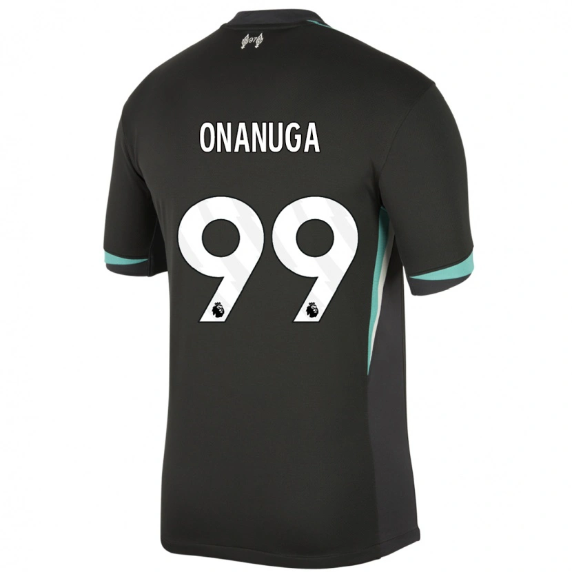 Danxen Niño Camiseta Fola Onanuga #99 Negro Antracita Blanco 2ª Equipación 2024/25 La Camisa