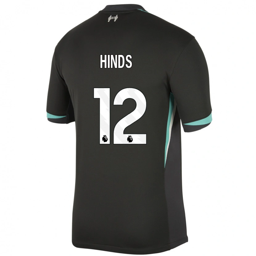 Danxen Niño Camiseta Taylor Hinds #12 Negro Antracita Blanco 2ª Equipación 2024/25 La Camisa