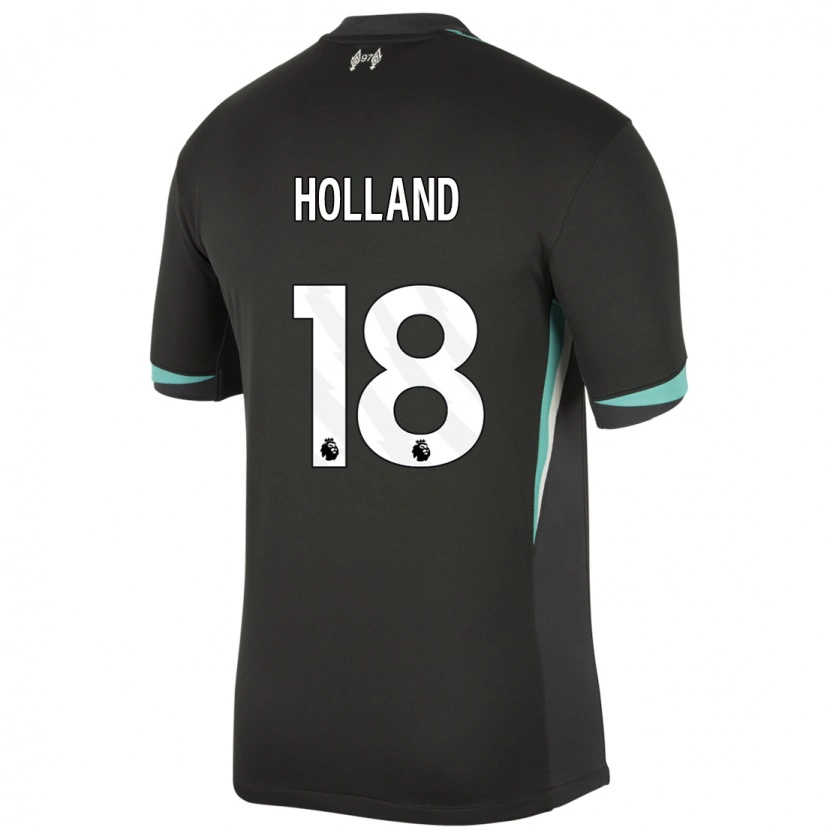 Danxen Niño Camiseta Ceri Holland #18 Negro Antracita Blanco 2ª Equipación 2024/25 La Camisa