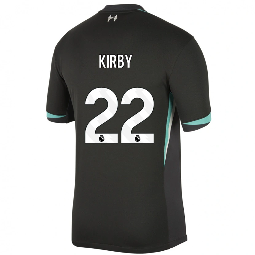 Danxen Niño Camiseta Faye Kirby #22 Negro Antracita Blanco 2ª Equipación 2024/25 La Camisa