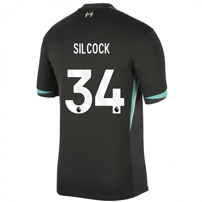 Danxen Niño Camiseta Hannah Silcock #34 Negro Antracita Blanco 2ª Equipación 2024/25 La Camisa