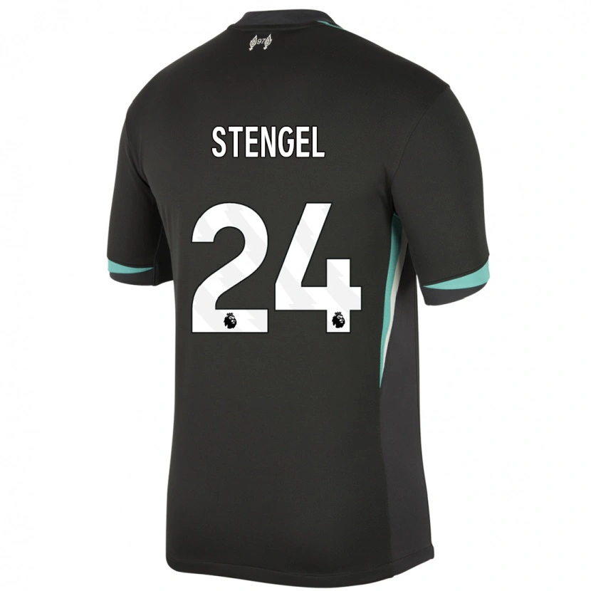 Danxen Niño Camiseta Katie Stengel #24 Negro Antracita Blanco 2ª Equipación 2024/25 La Camisa