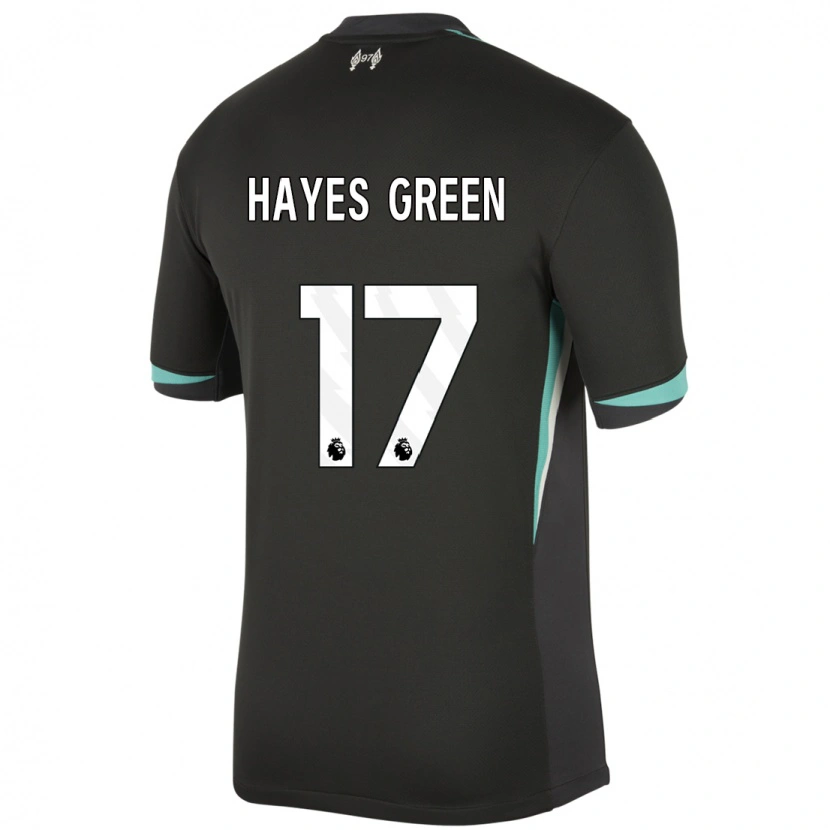 Danxen Niño Camiseta Charlie Hayes-Green #17 Negro Antracita Blanco 2ª Equipación 2024/25 La Camisa