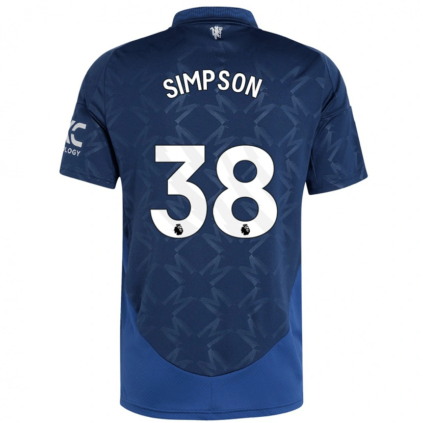 Danxen Niño Camiseta Jess Simpson #38 Índigo 2ª Equipación 2024/25 La Camisa