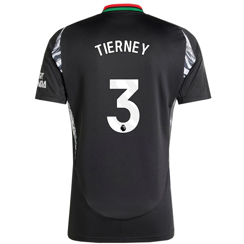 Danxen Niño Camiseta Kieran Tierney #3 Negro 2ª Equipación 2024/25 La Camisa