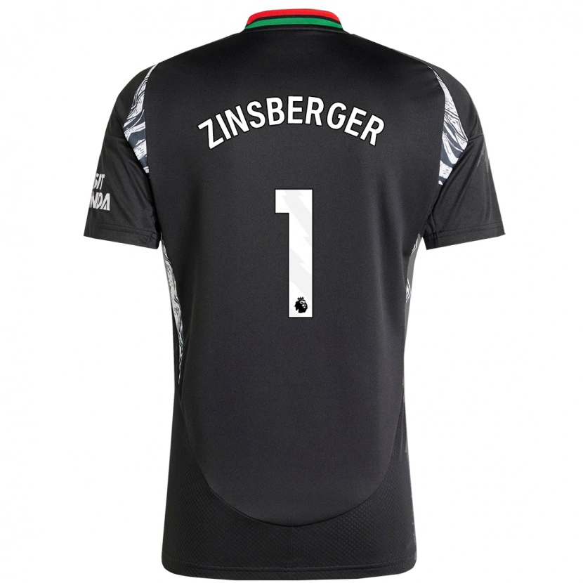 Danxen Niño Camiseta Manuela Zinsberger #1 Negro 2ª Equipación 2024/25 La Camisa