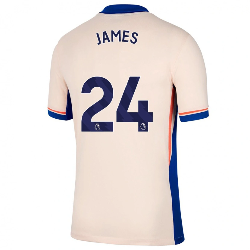 Danxen Niño Camiseta Reece James #24 Beige Claro 2ª Equipación 2024/25 La Camisa