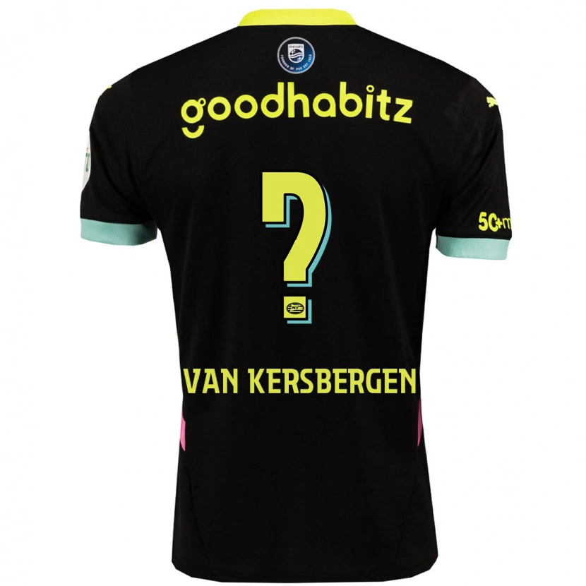 Danxen Niño Camiseta Sander Van Kersbergen #0 Negro Amarillo 2ª Equipación 2024/25 La Camisa