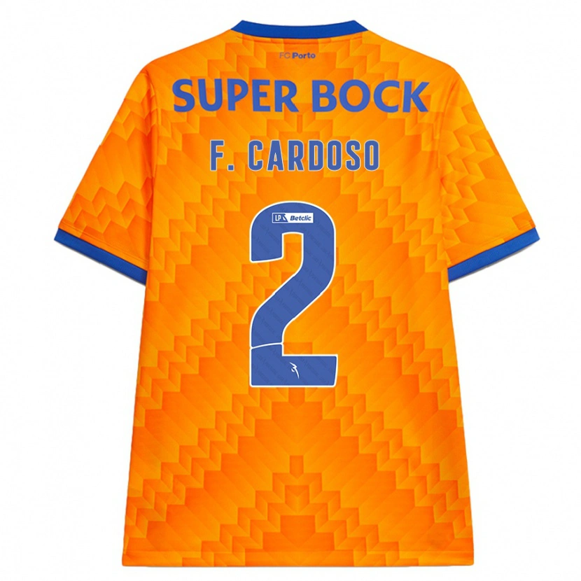 Danxen Niño Camiseta Fábio Cardoso #2 Naranja 2ª Equipación 2024/25 La Camisa
