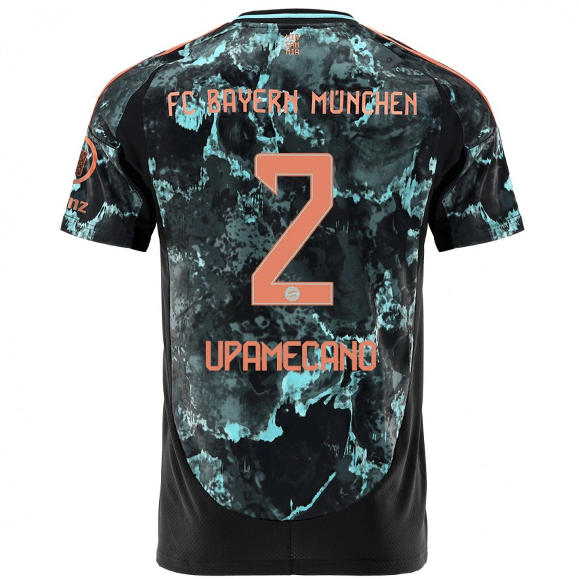 Danxen Niño Camiseta Dayot Upamecano #2 Negro 2ª Equipación 2024/25 La Camisa