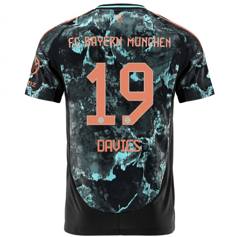 Danxen Niño Camiseta Alphonso Davies #19 Negro 2ª Equipación 2024/25 La Camisa