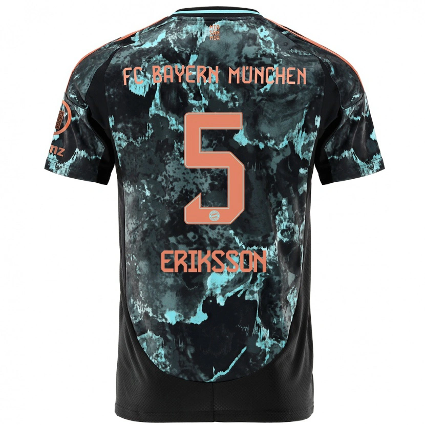 Danxen Niño Camiseta Magdalena Eriksson #5 Negro 2ª Equipación 2024/25 La Camisa