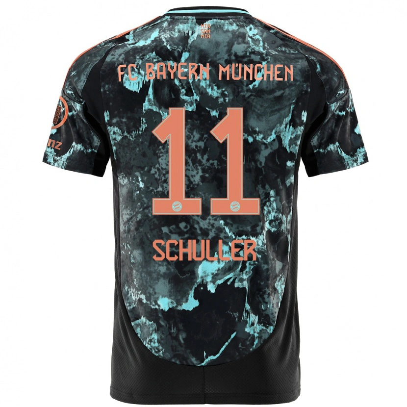 Danxen Niño Camiseta Lea Schüller #11 Negro 2ª Equipación 2024/25 La Camisa