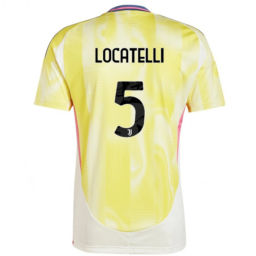 Danxen Niño Camiseta Manuel Locatelli #5 Amarillo Solar 2ª Equipación 2024/25 La Camisa