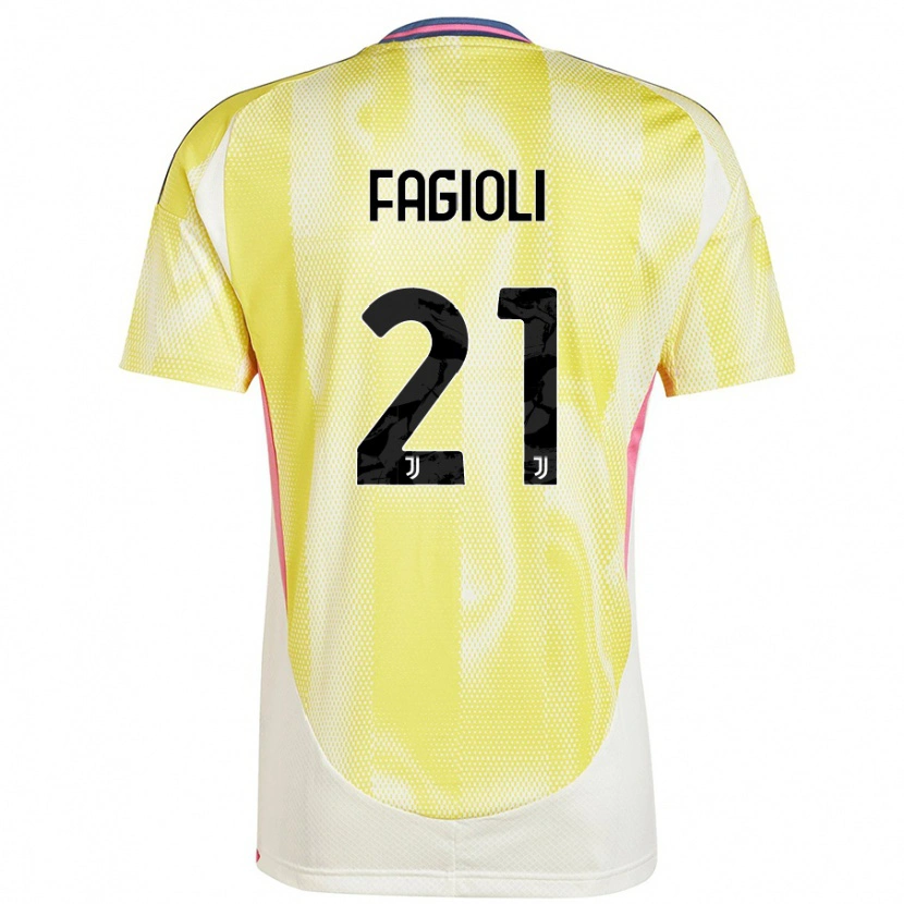 Danxen Niño Camiseta Nicolò Fagioli #21 Amarillo Solar 2ª Equipación 2024/25 La Camisa