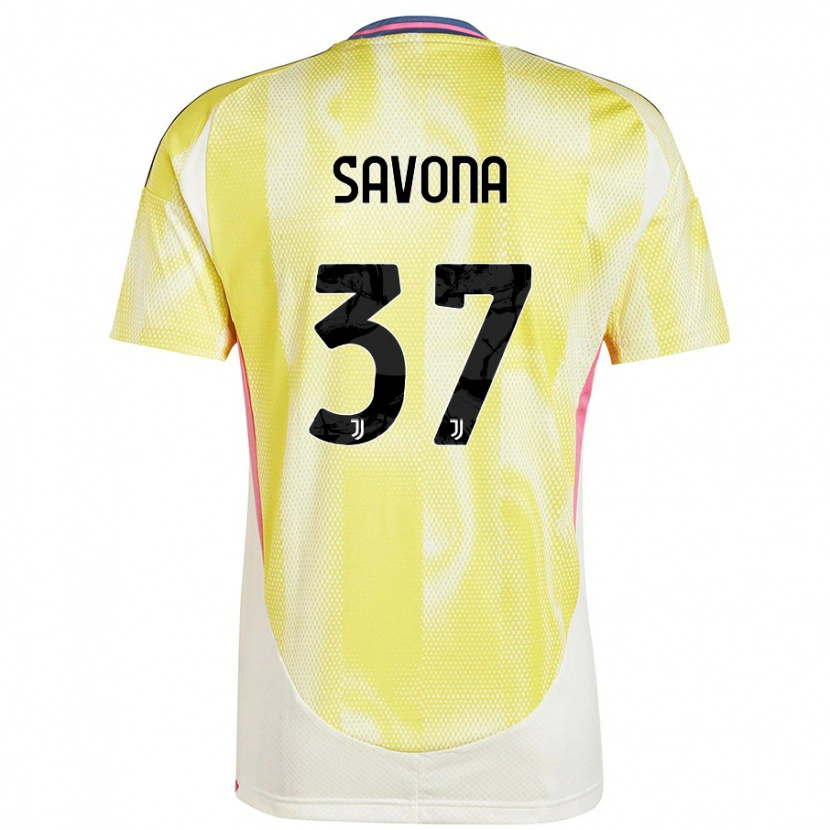 Danxen Niño Camiseta Nicolò Savona #37 Amarillo Solar 2ª Equipación 2024/25 La Camisa