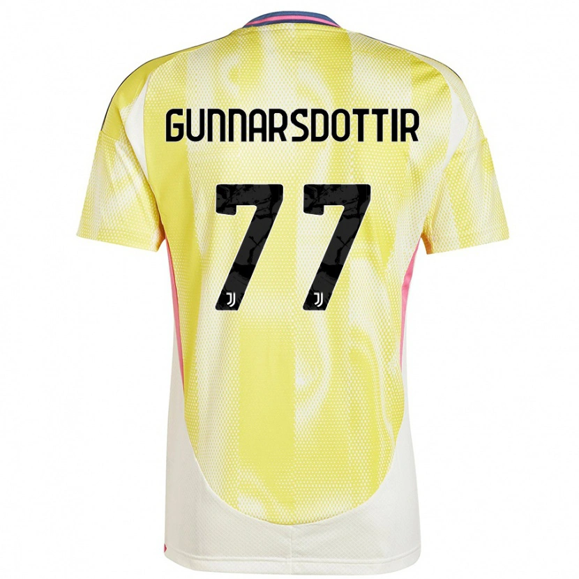 Danxen Niño Camiseta Sara Björk Gunnarsdóttir #77 Amarillo Solar 2ª Equipación 2024/25 La Camisa