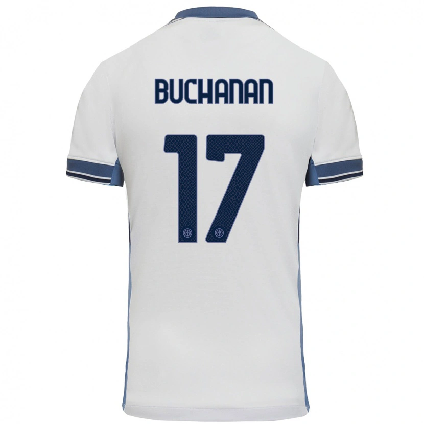 Danxen Niño Camiseta Tajon Buchanan #17 Blanco Gris 2ª Equipación 2024/25 La Camisa