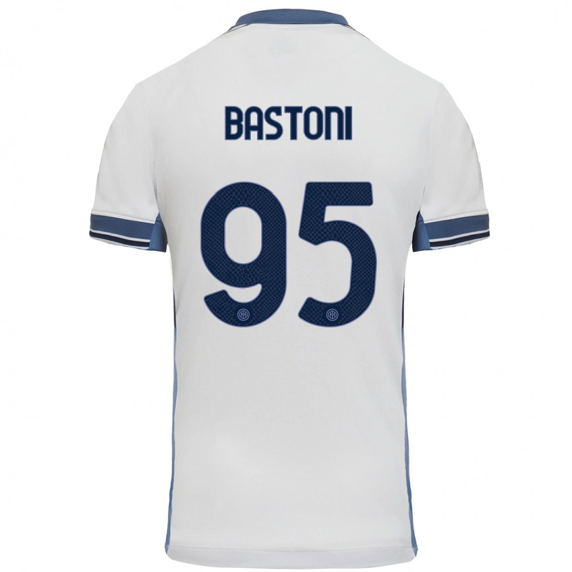 Danxen Niño Camiseta Alessandro Bastoni #95 Blanco Gris 2ª Equipación 2024/25 La Camisa