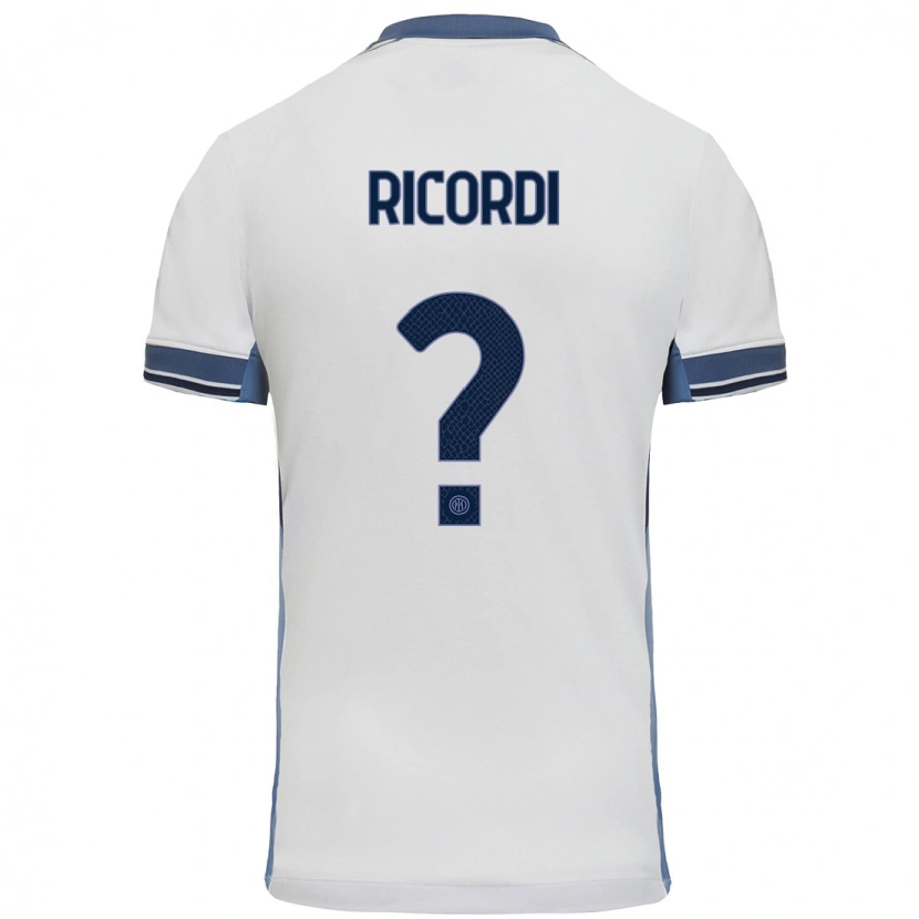 Danxen Niño Camiseta Tommaso Ricordi #0 Blanco Gris 2ª Equipación 2024/25 La Camisa